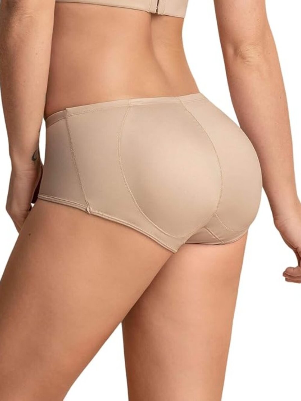 Leonisa Butt Lifter Enhancer Panties w/ Removable Pads Beige Large NWT